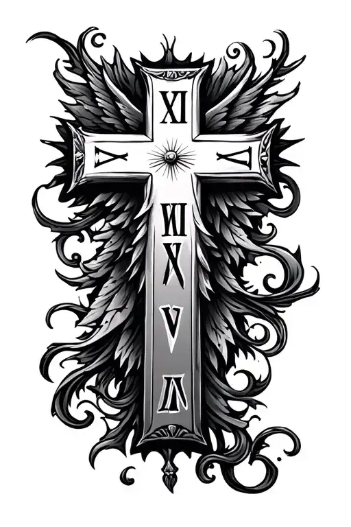 Cross With Roman Numerals