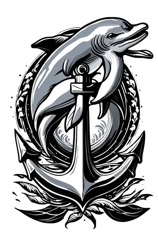 Anchor And Dolphin