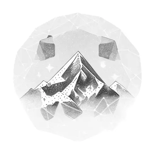 A Constellation Of Stars Forming The Shape Of A Mountain Peak