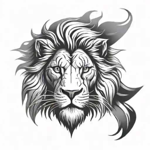 Human Warior Lion Head