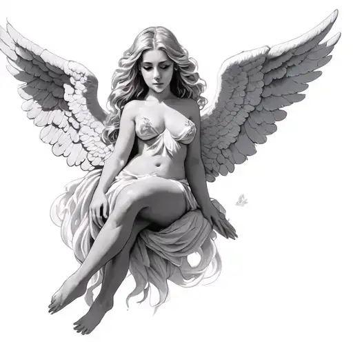 Sexy Blonde Angel In Heaven