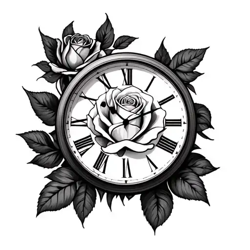 Double Birth Clocks With Rose