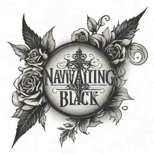 Medium Ankle Tattoo With The Word Navigating