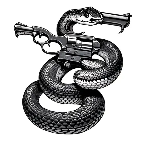 A Snake With A Gun In Your Mouth