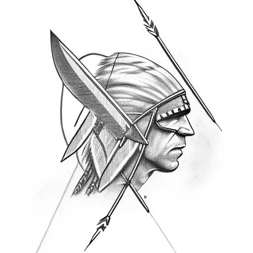 Native Arrow With Lighting Coming From The Tip