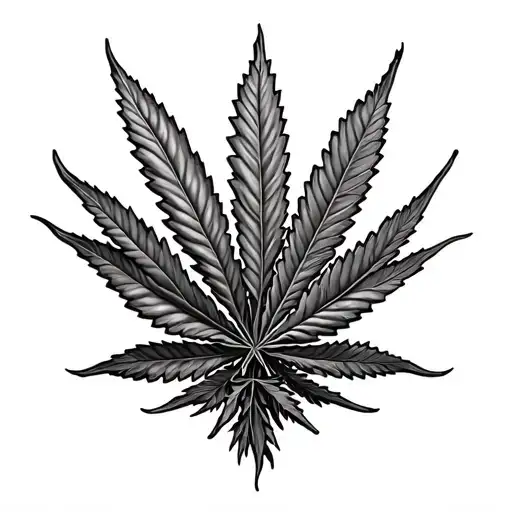 Weed 3D Effect Style Tattoo Design