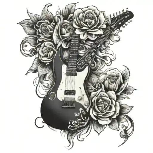 Floral Electric Guitar