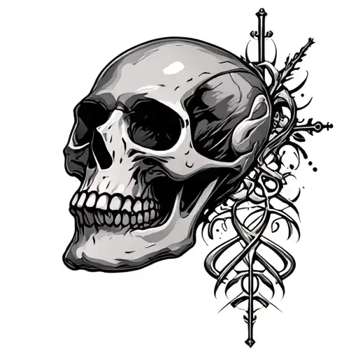Skull With Cancer Symbol Incorporated