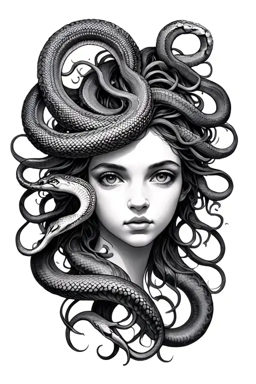 Medusa With Snakes For Hair