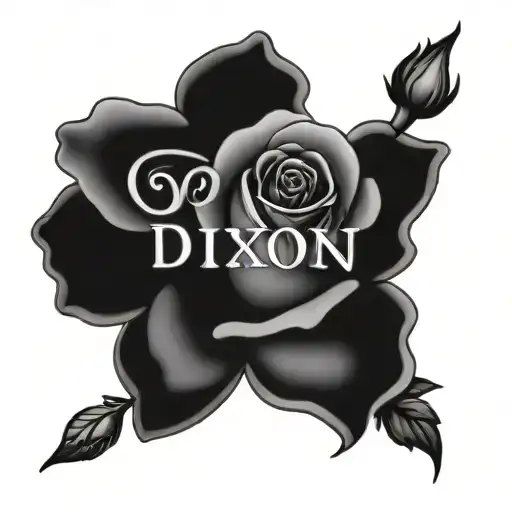 The Word Dixon With Roses Around It