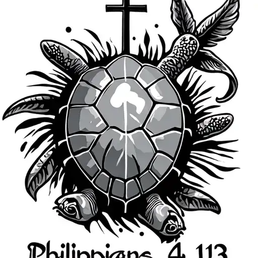 Philippians 4 13 Underlined With Cross And Turtle Surrounded