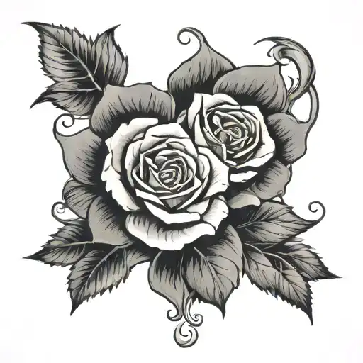 The Word Dixon In Big Letters And Roses Around It