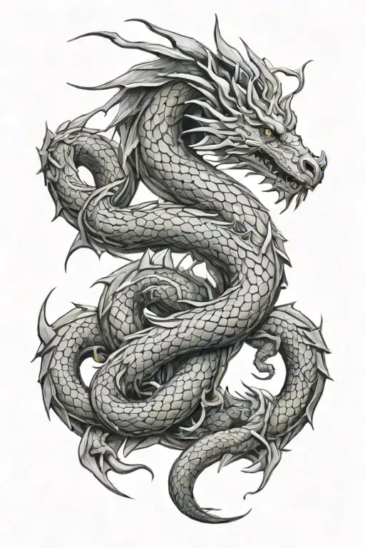 Dungeons And Dragons Themed Sleeve With Intricate Dragon Designs