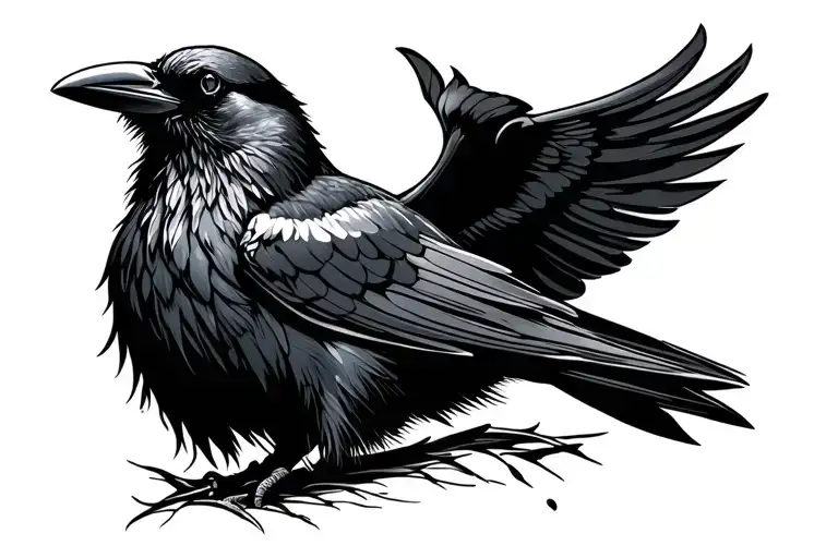 Crow Tattoo Chest