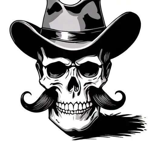 Doc Holliday Mustache Skull