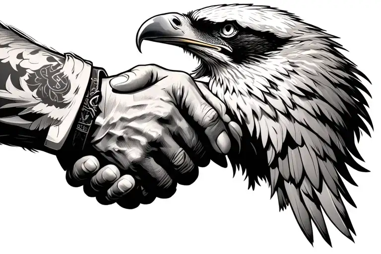 Close Up Of Man Shaking Hand With Eagle Talon