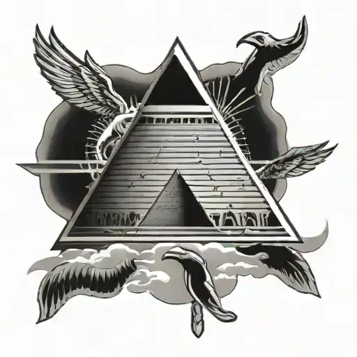 Egyptian Pyramid Anhk And Sun