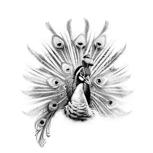 A Majestic Peacock With Guitar Feathers