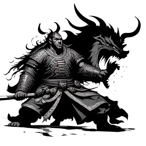 A Demon Comming Out Of A Samurai Warrior Representing Struggle With The Inner Demon