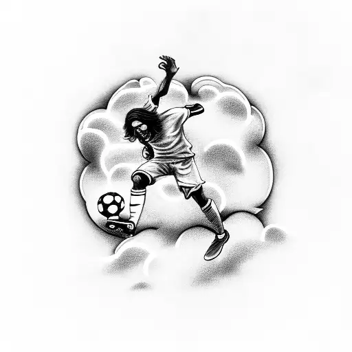 Jesus Playing Soccer In The Clouds