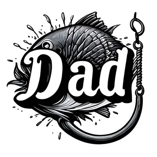 A Fishing Hook With The Fishing Line Saying Dad