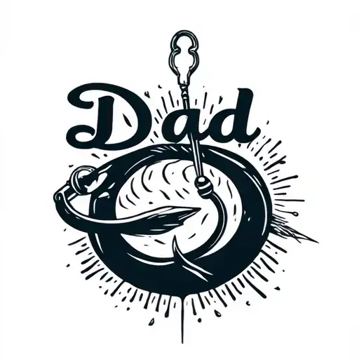 A Fishing Hook With The Fishing Line Saying Dad Memorial