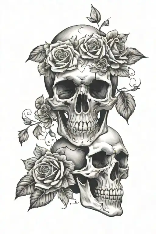 Skull And Flowers