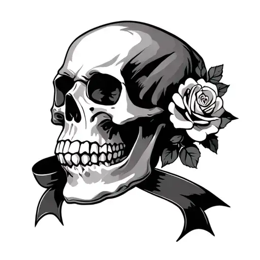 Skull With Ribbon