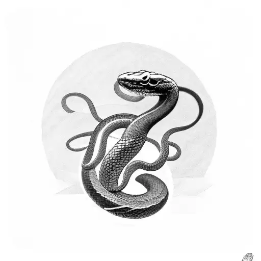 Snake In Circle Eating Its Tail