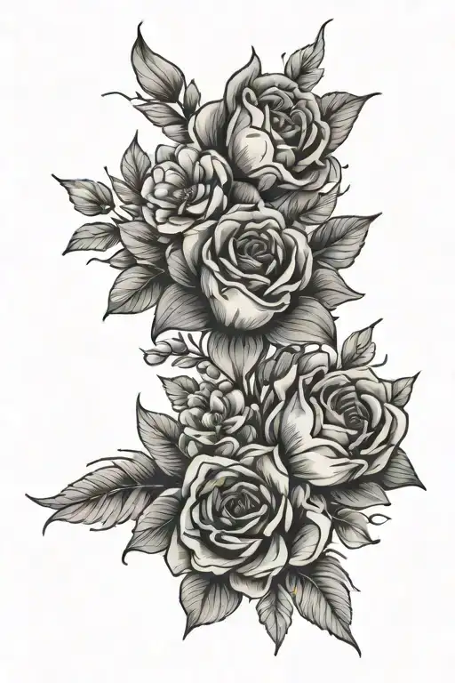 Flower Bouquet Fine Line