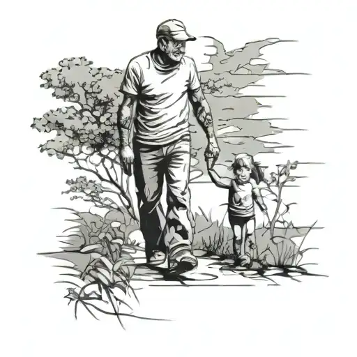 Father Daughter Walking