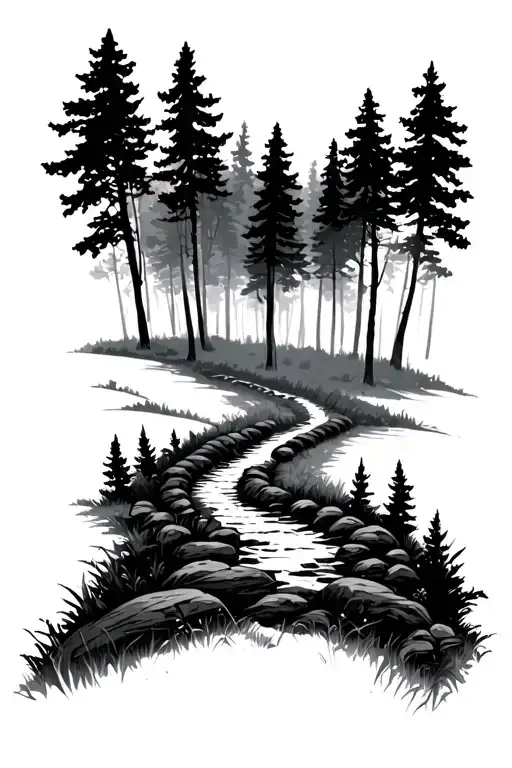 Trail Winding Through A Forest