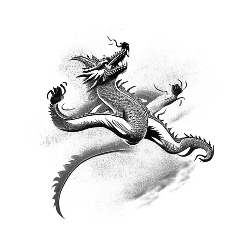 A Taekwondo Practitioner Performing A High Kick With A Silhouette Of A Dragon In The Background