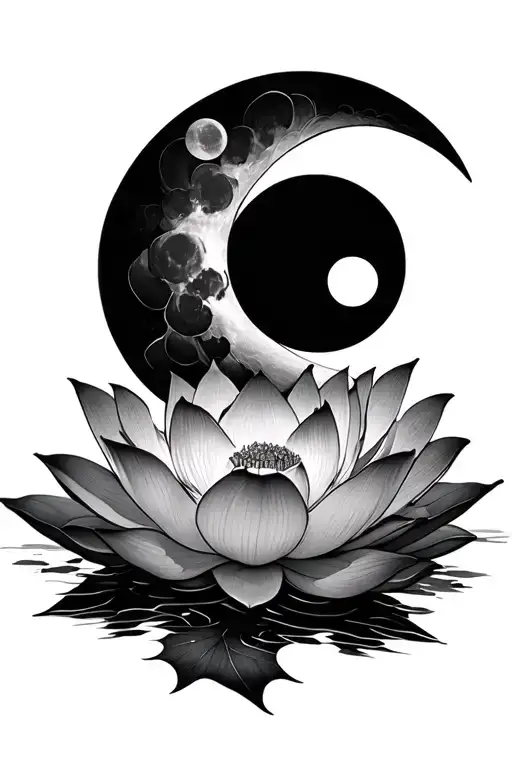 Lotus Flower Moon With A Semicolon