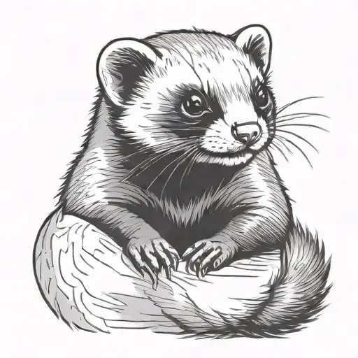 A Little Ferret Playing