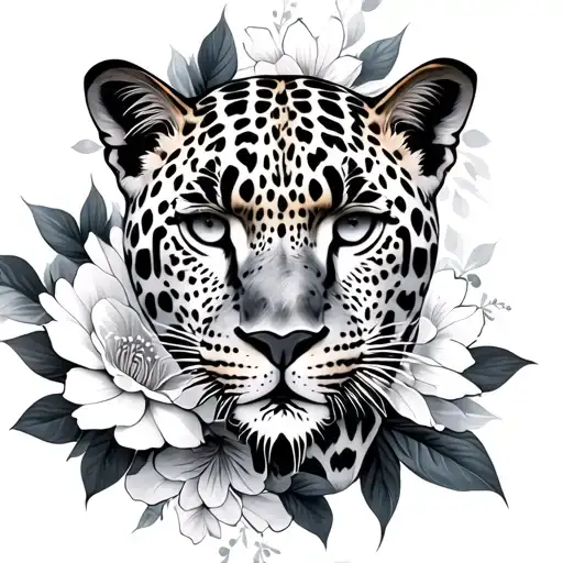 Leopard Body And Floral