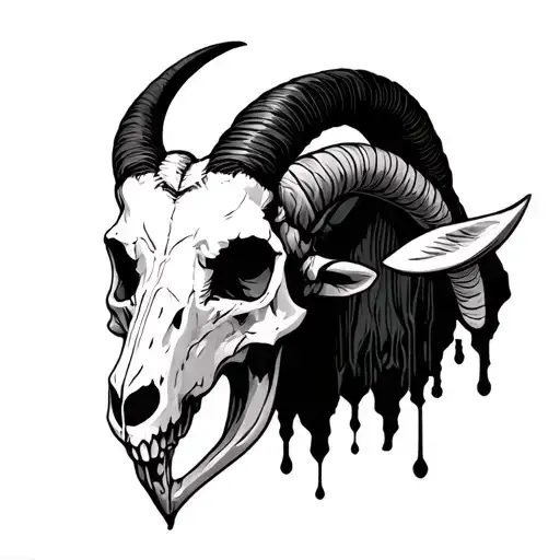 Head Goat Skull Pentagram