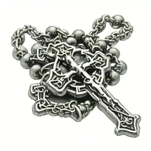 Rosary With Chrome Hearts Cross Wrapped