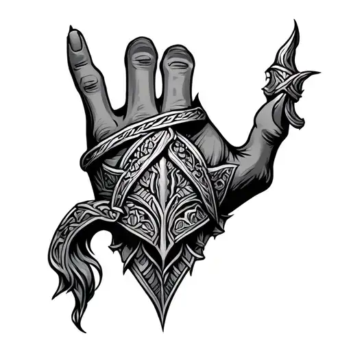 Norse Hand Tattoo Design