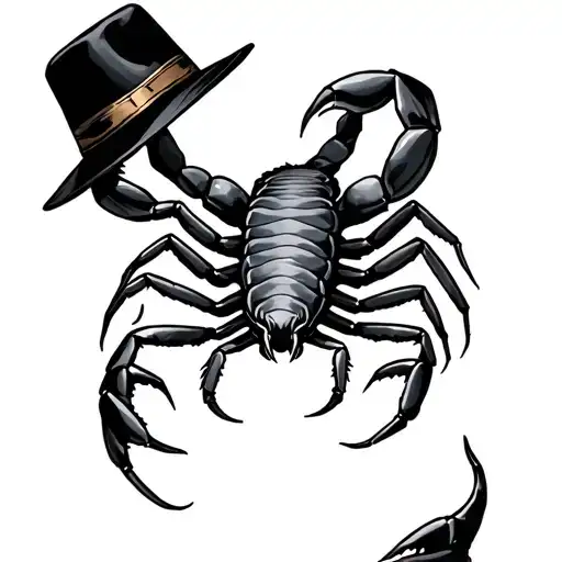 Scorpion And Hat Holding
