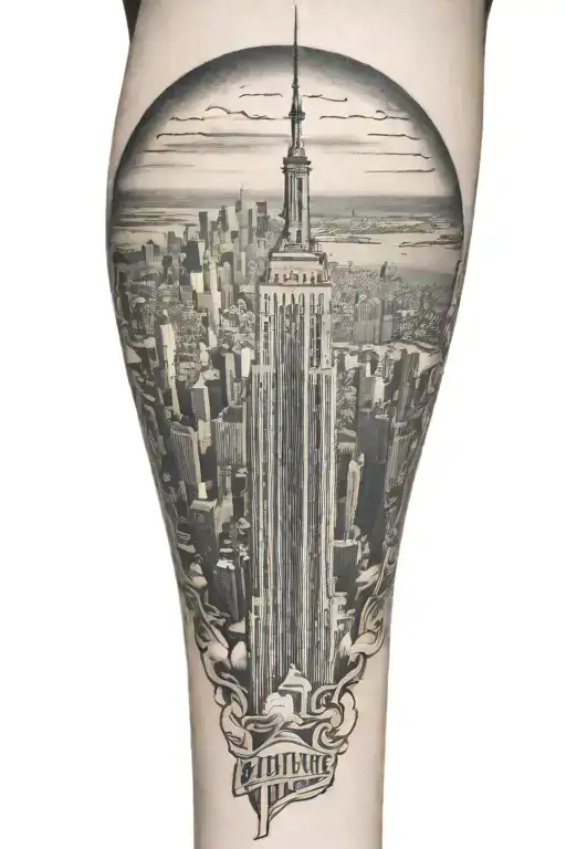 Girl In Front Of The Empire State Building