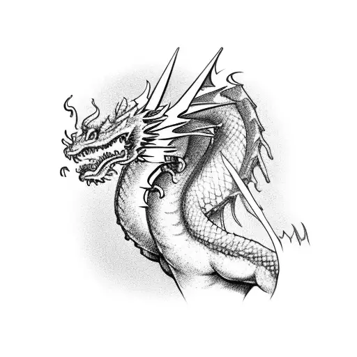 Dragon On Shoulder And Chest