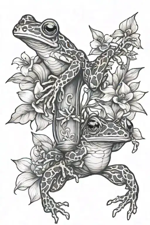 Hourglass Frogs Flowers Growing