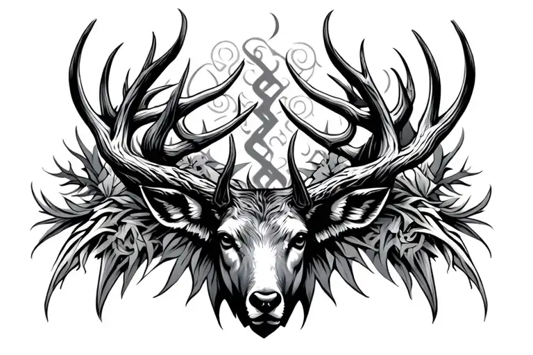 Metal Goth Tribal -Style Deer Horns