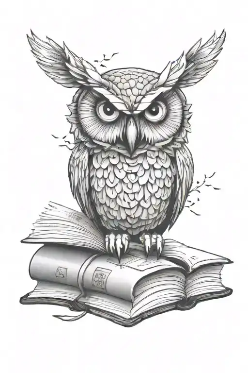 Owl With A Book Pages