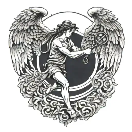 Angel And Gun Shooting Hoops