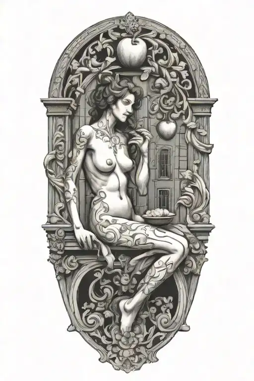 Smith College Grecourt Gate And Eve Eating The Apple