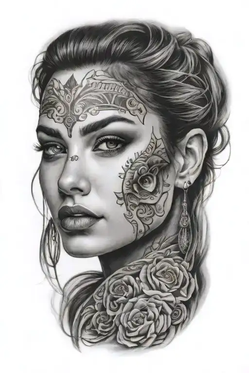 Half Face Potrait Woman