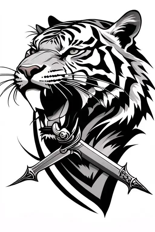 Dagger Through Tiger Head