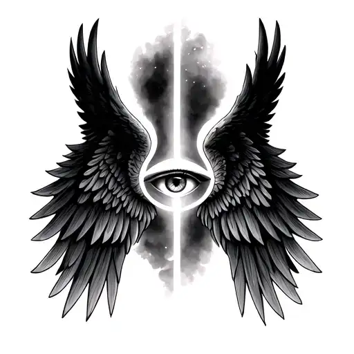 Biblical Angel Wings Eye That Everything